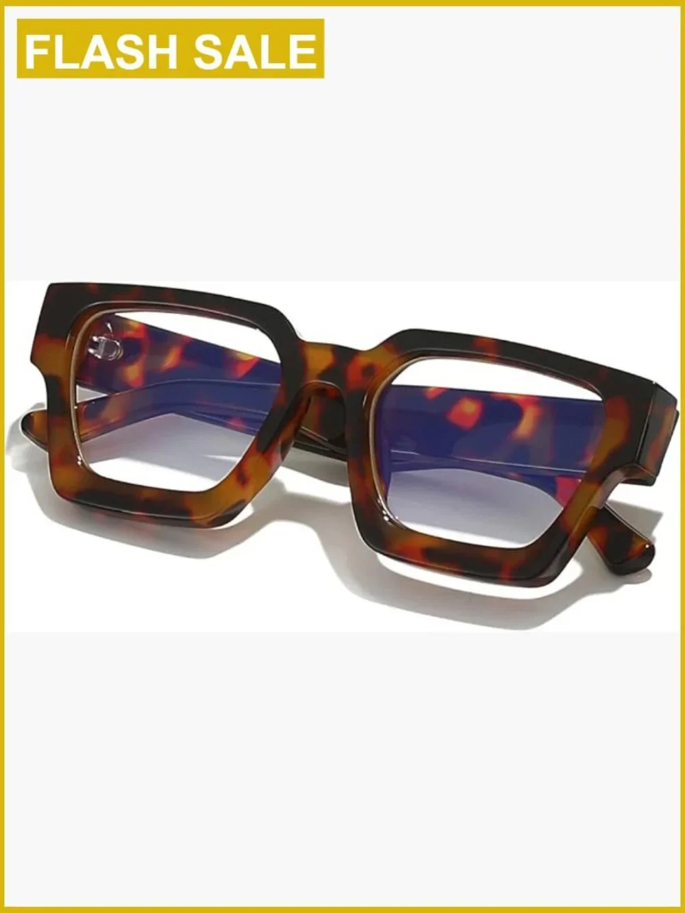 Square Thick Frame Blue Light Blocking Glasses for Women Men Oversized